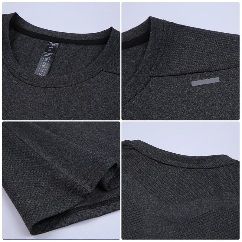 Men's Summer Loose Breathable Short Sleeve Quick Dry Running Fitness Muscle T-Shirt
