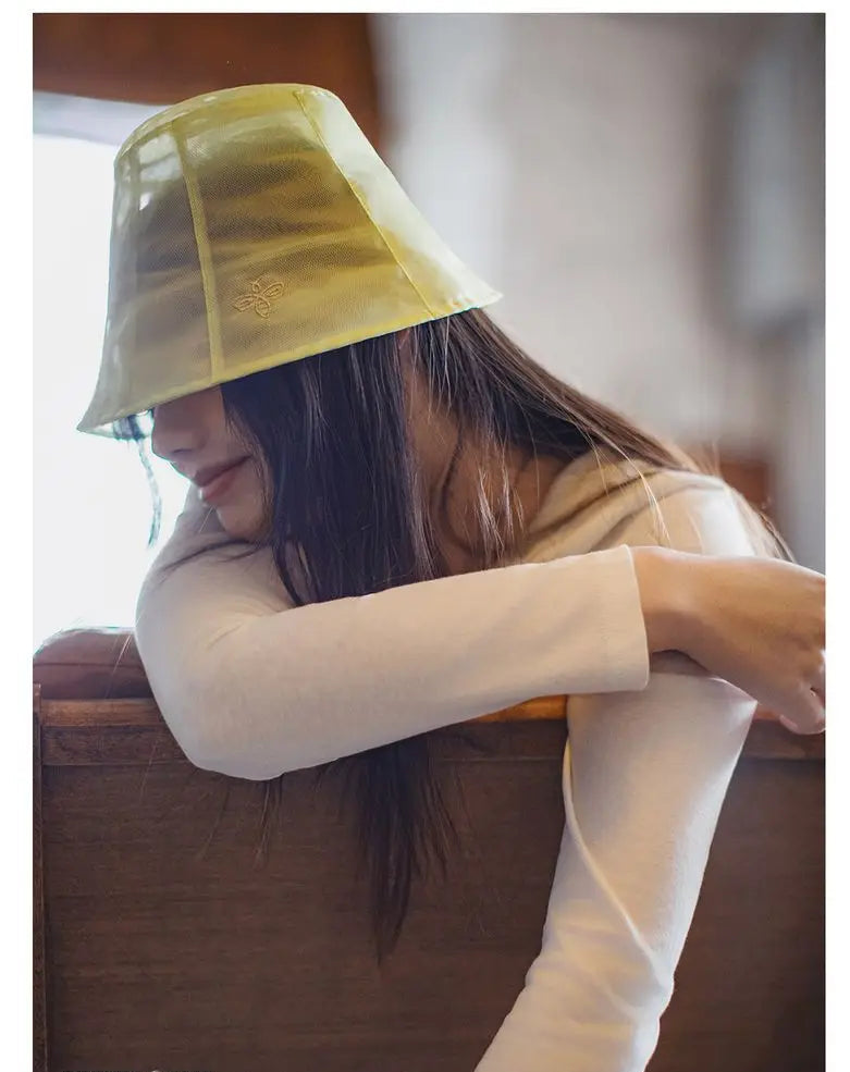 Foldable Bucket Hat with Mesh - Breathable Summer Sun Hat