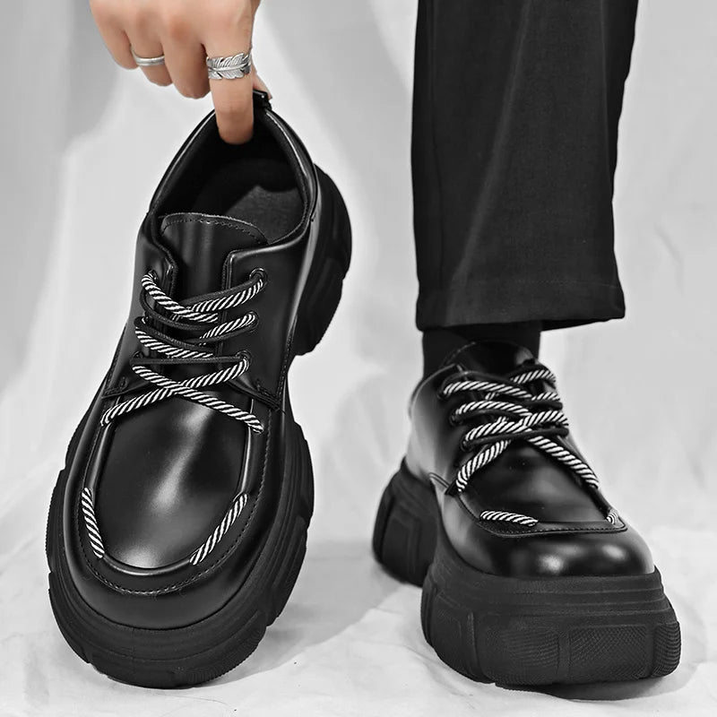 Men's Platform Leather Thick Sole British Shoes
