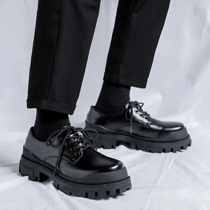 Men's Patent Leather Lace-Up Shoes