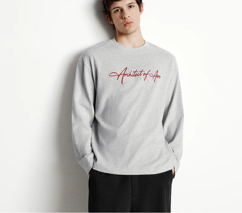 Long Sleeve T-Shirt Unisex Couple Style Basic Versatile Top Everyday Commuting Autumn