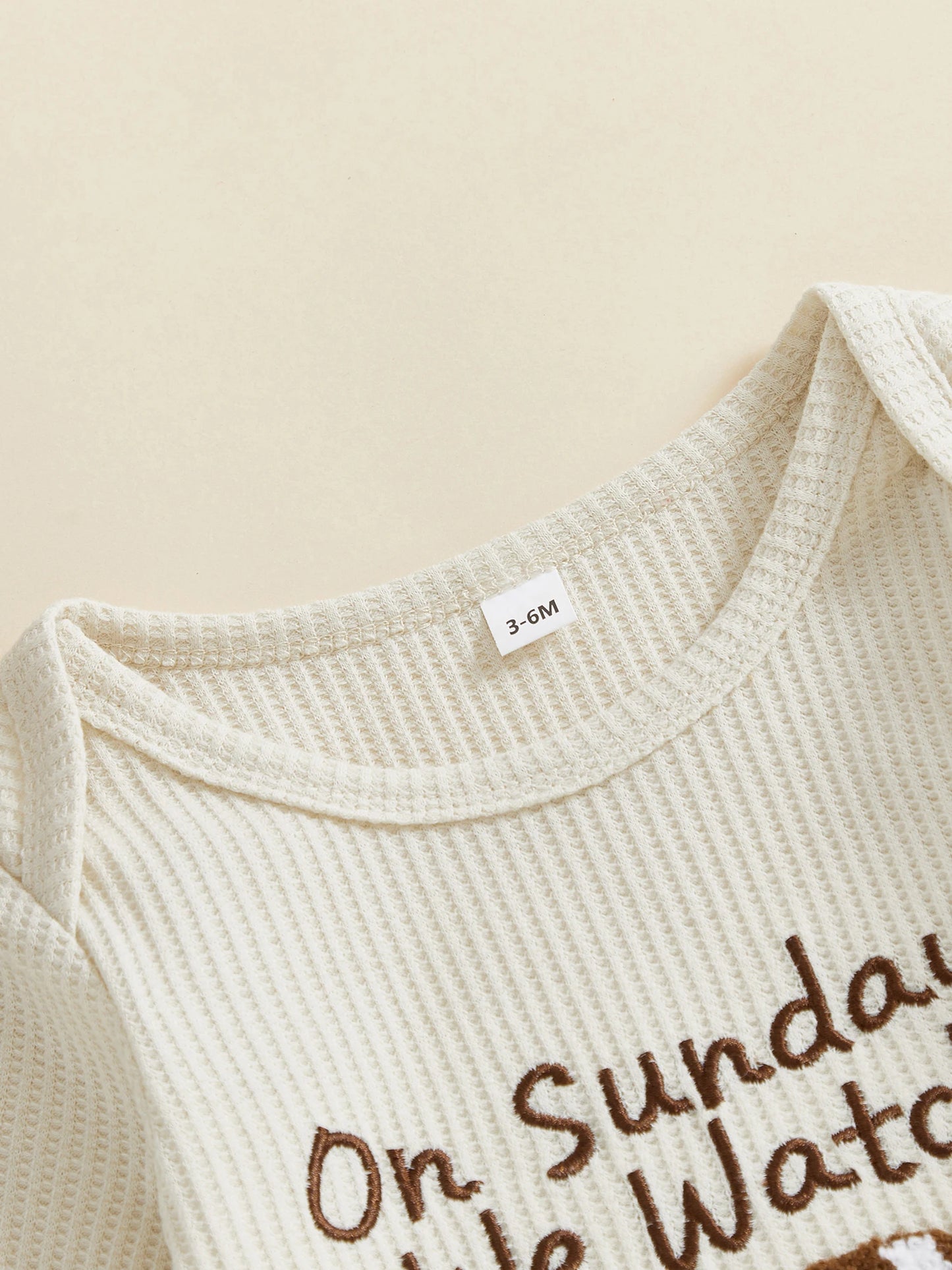Newborn Baby Football Romper with Hat - Letter Embroidery Long Sleeve Full Length Jumpsuit