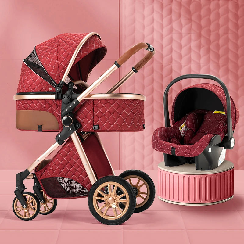 Landscape Baby's Pram Portable Pushchair Baby Cradel Infant Carrier Pram