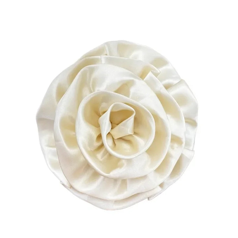 Large Retro Fabric Flower Brooch - 15cm Statement Corsage for Women