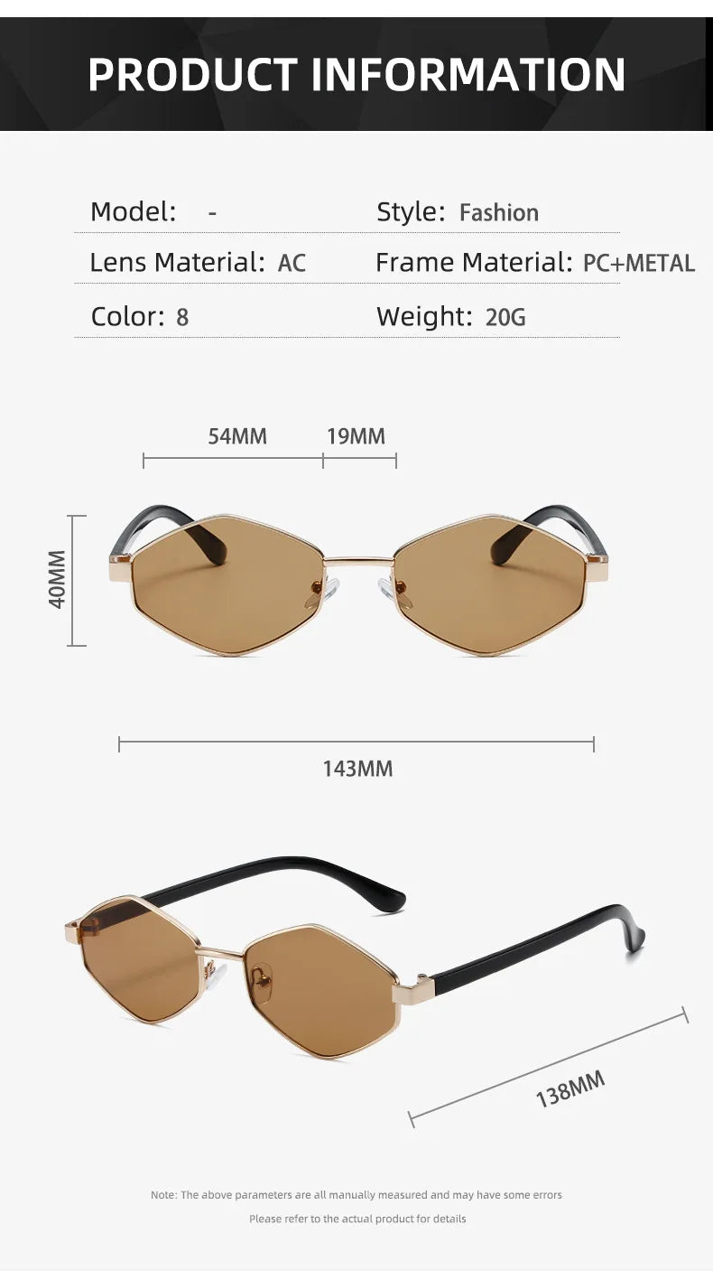 Polygonal Sunglasses - Retro Metal Frame UV400 Protection for Men & Women