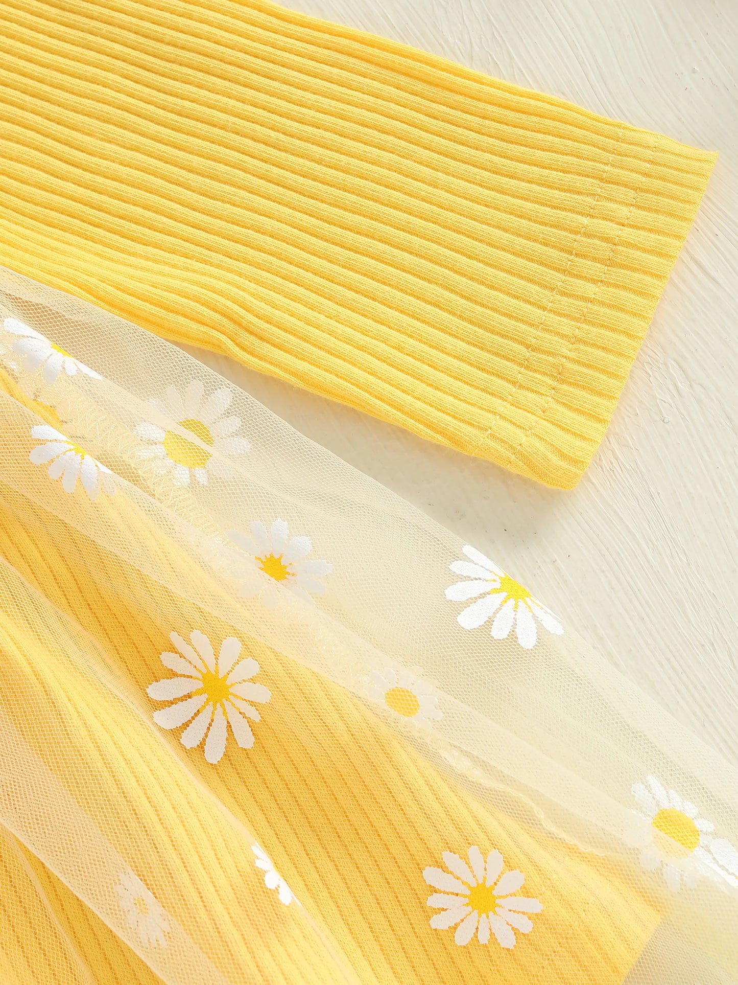 Lovely Baby Girls Fall Winter Dress - Sunflowers Print Tulle Dress with Headband (0-3Y)