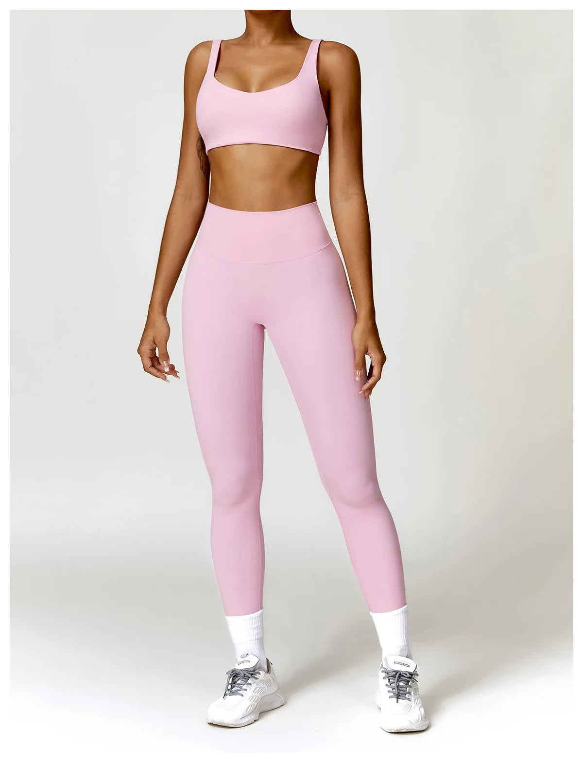 Women's 2 Pcs Yoga  Workout Sportswear Tracksuit Running Fitness Leggings Gym Set