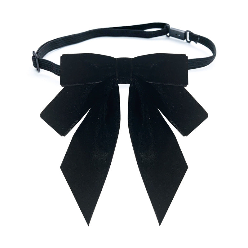 Women's Velvet Bow Tie Brooch - Elegant Collar Pin Accessory