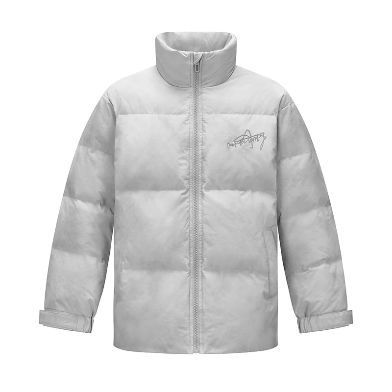 Men's Tie-Dye Down Jacket - Stand Collar Loose Fit Winter Streetwear Coat