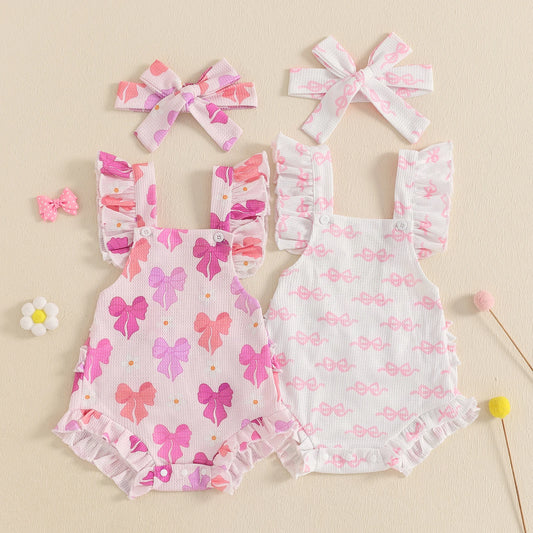 Lovely Baby Girls Romper Set with Headband (0-18M)
