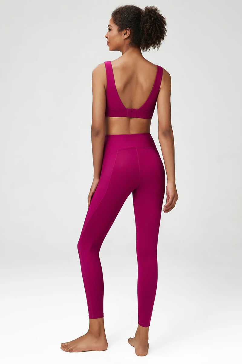 Women's 2 Pieces Fitness Yoga Set - Stretchy Sports Gym Sports Bra and High Waist Workout Leggings