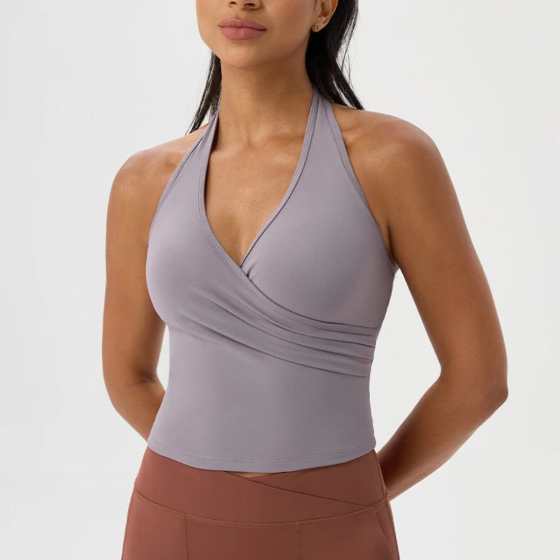 Women's Sleeveless Fitness Yoga Top - Breathable Quick Dry Summer Gym Vest