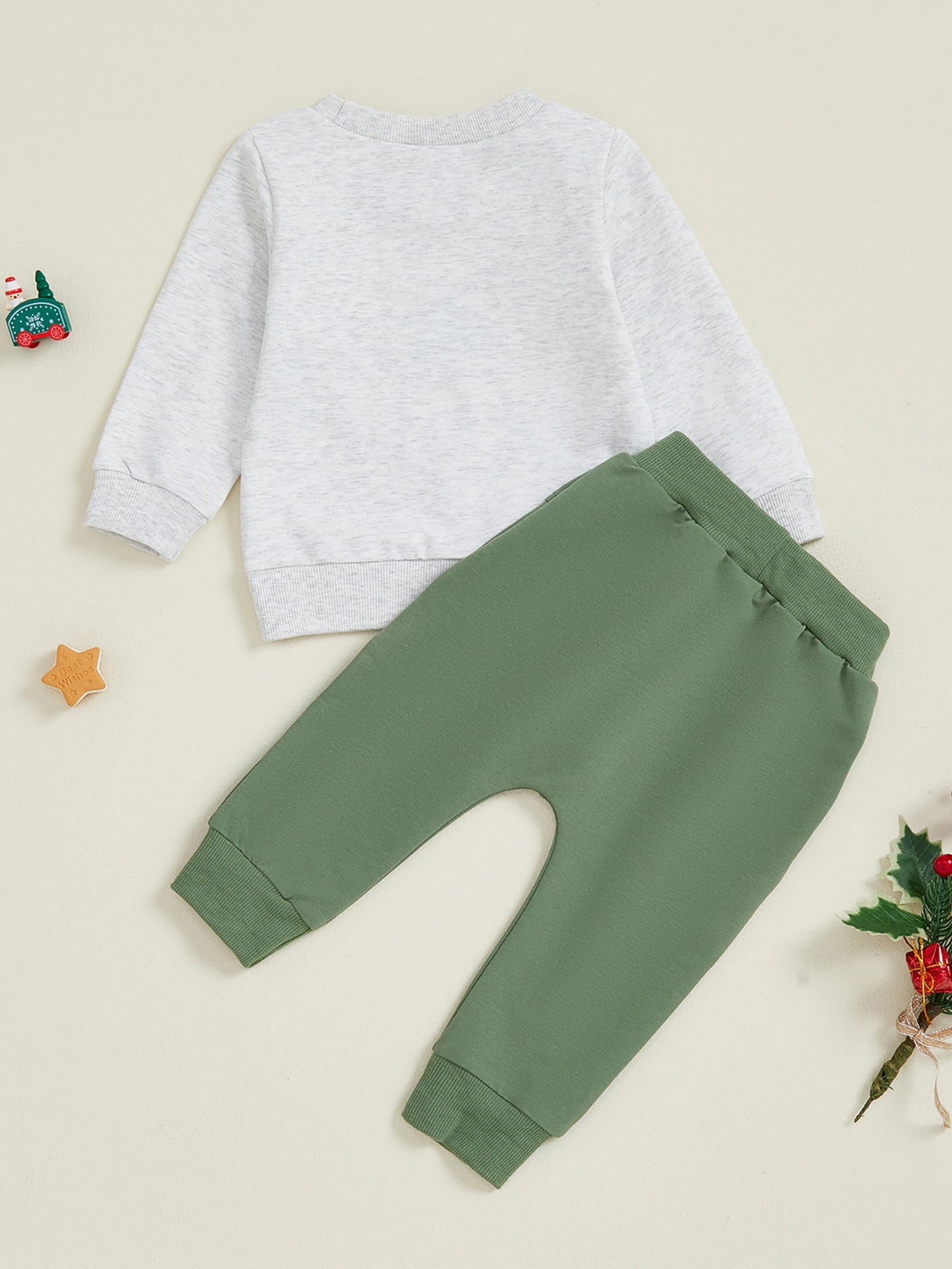Infant Baby Boys Fall Winter Christmas Clothes Set - Long Sleeve Xmas Tree Letter Print Top & Pants