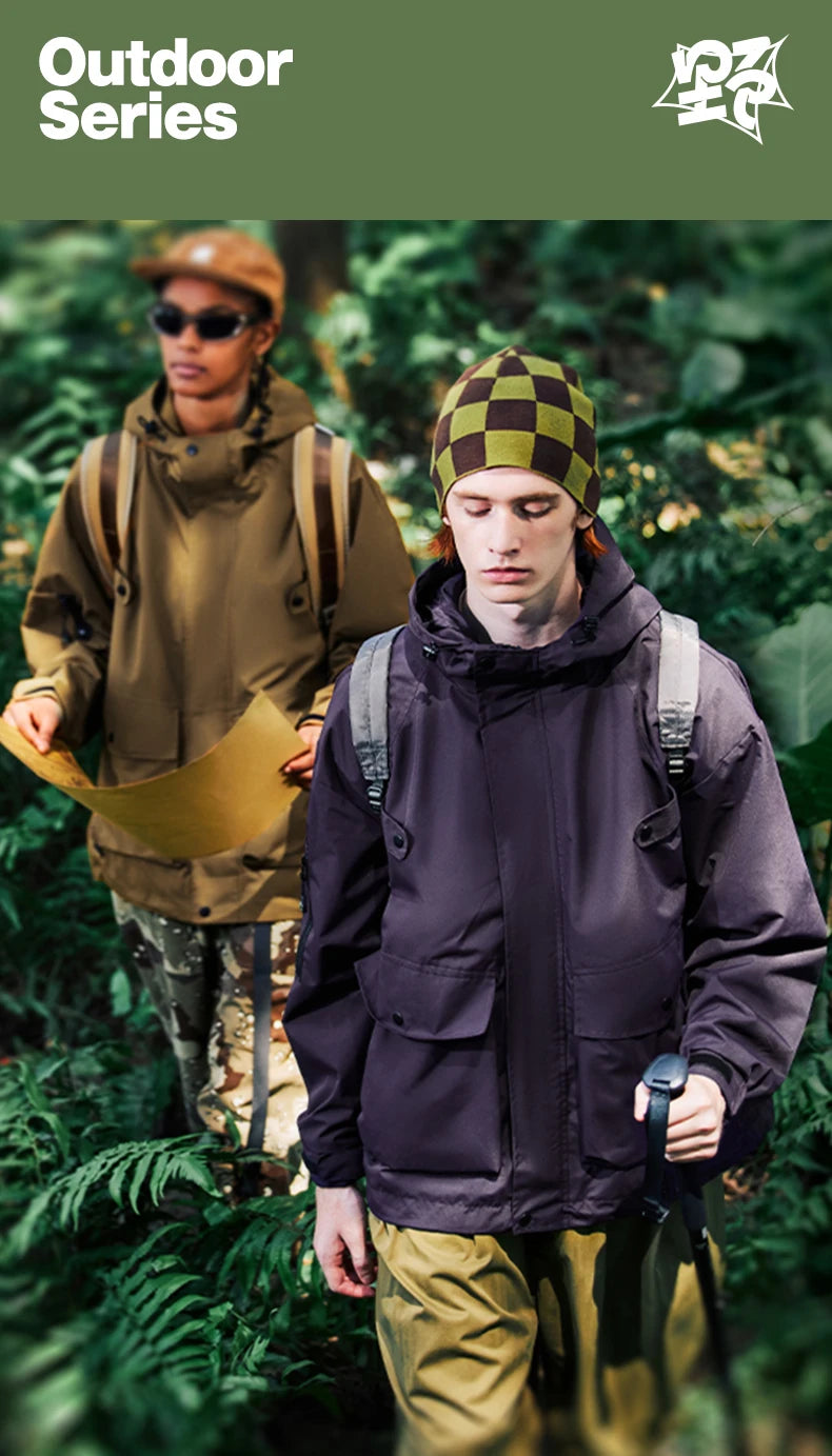 Unisex Spring Outdoor Waterproof Hiking Multi Pockets Cargo Jacket