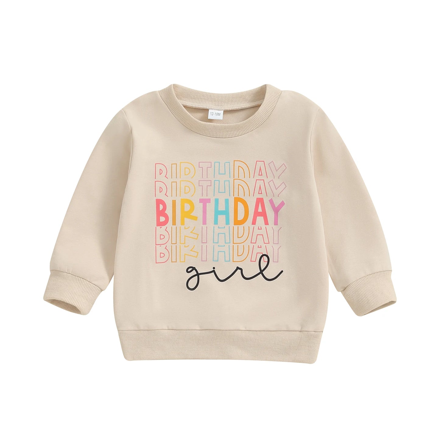 Kids Girls Birthday Sweatshirt with Letter Print (2-6Y)