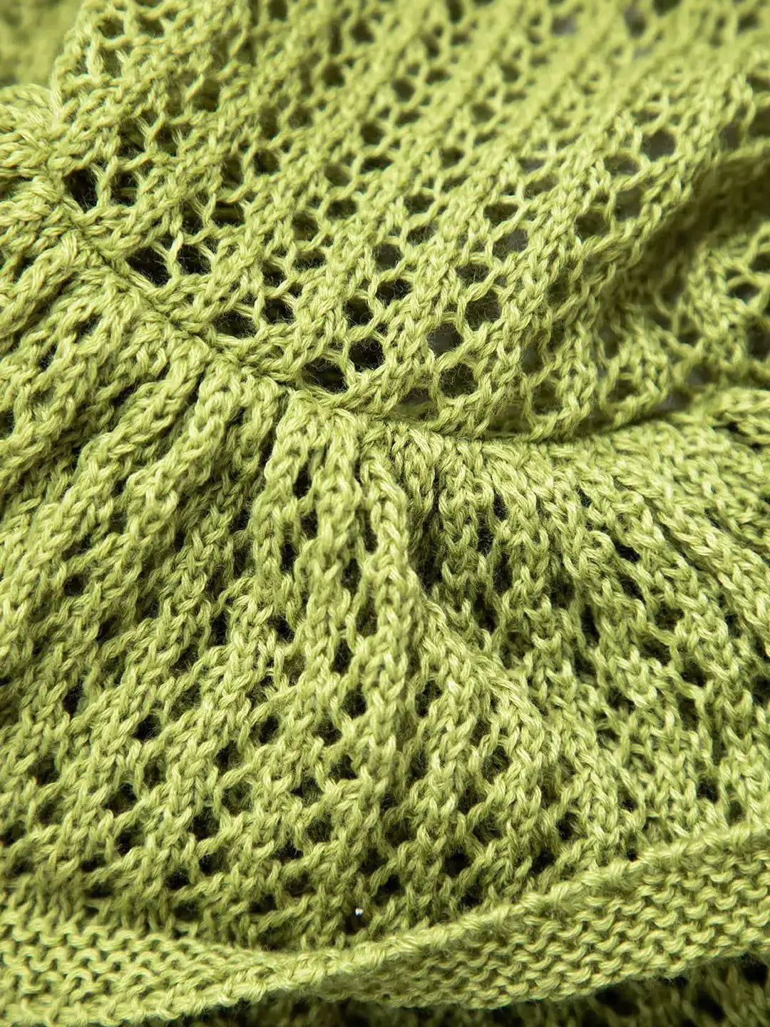 Women's Crochet Knit Mini Dress - Sleeveless Ruffle Hem Cover Up