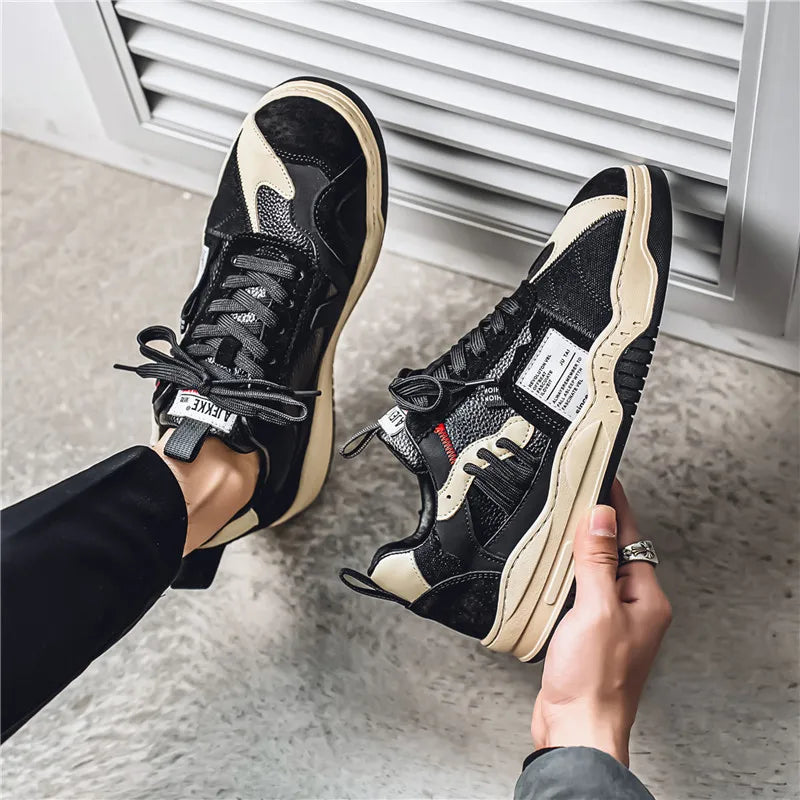 Men's Casual Platform Lace Up Comfortable Sneakers
