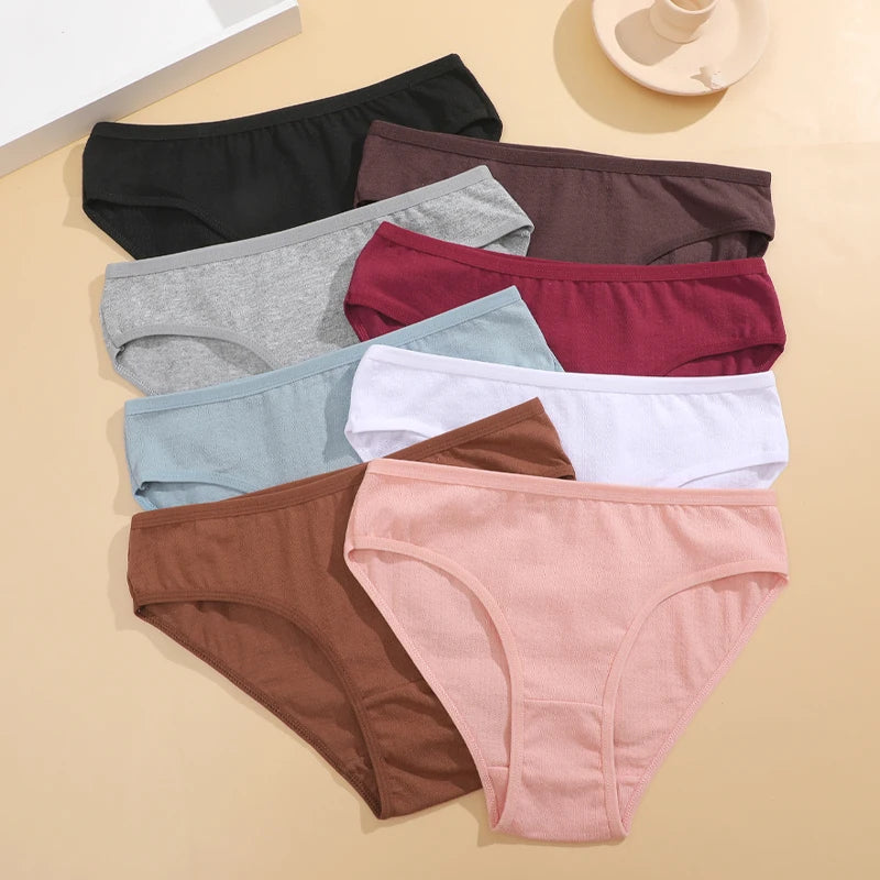 4-Pack Cotton Stretch Underwear Set - Women's Comfortable Low-Rise Briefs