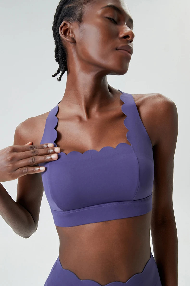 Women's Buttery Soft Fitness Yoga Bra Square Neckline Gym Crop Back Sports Vest