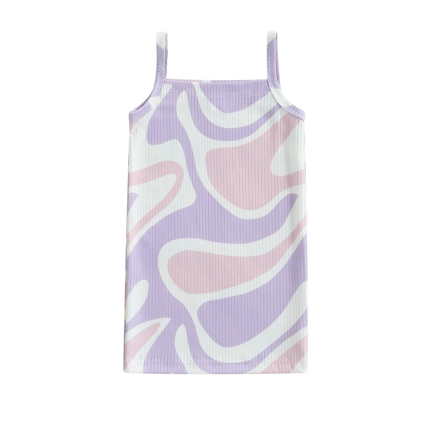 0-4Y Kids Girls Summer Dress Sleeveless Strap Bow Print Spaghetti Slim Fit Sundress for Beach