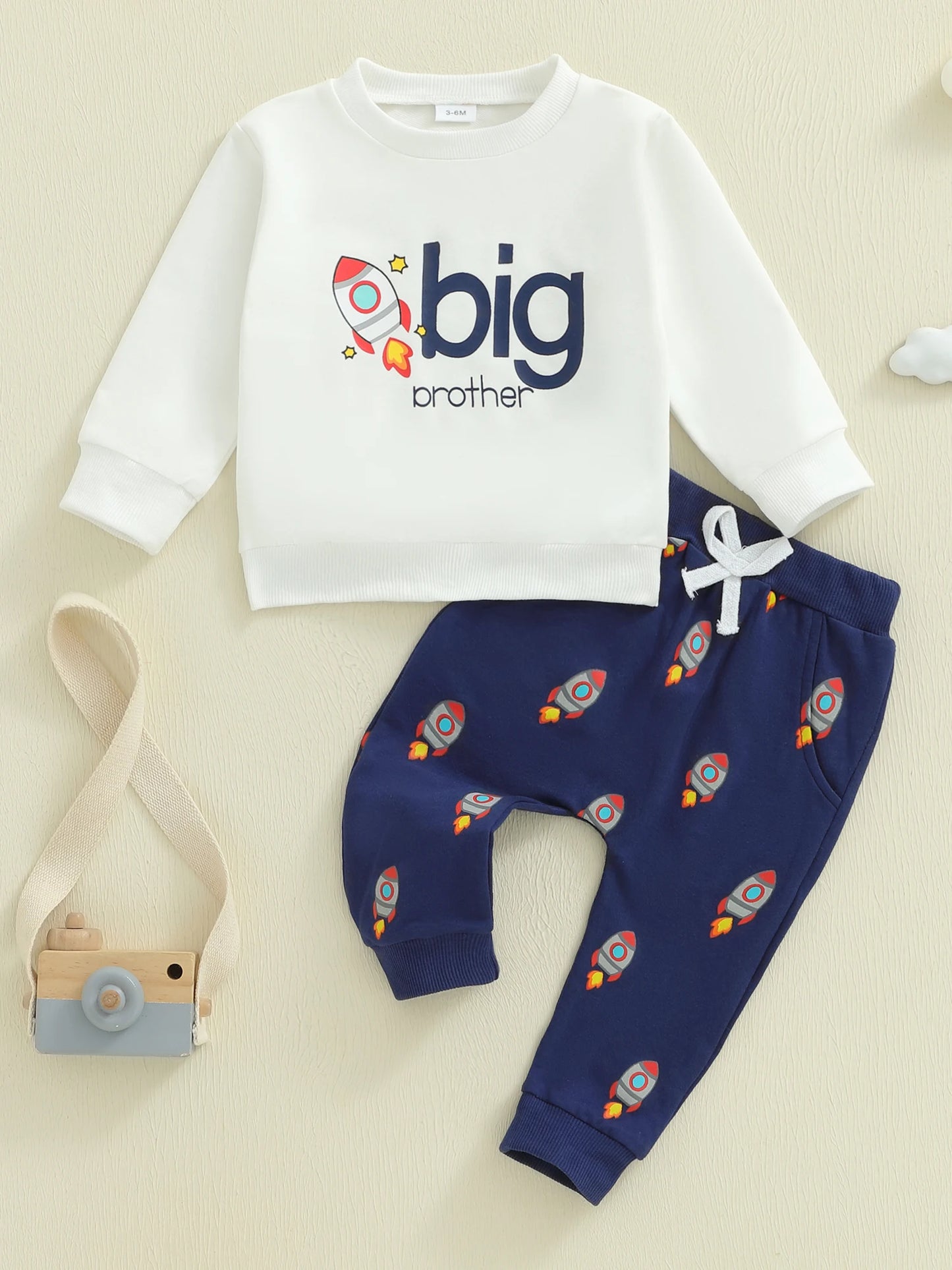 Toddler Boys Cartoon Print Sweatshirt & Pants Set (0-4Y)