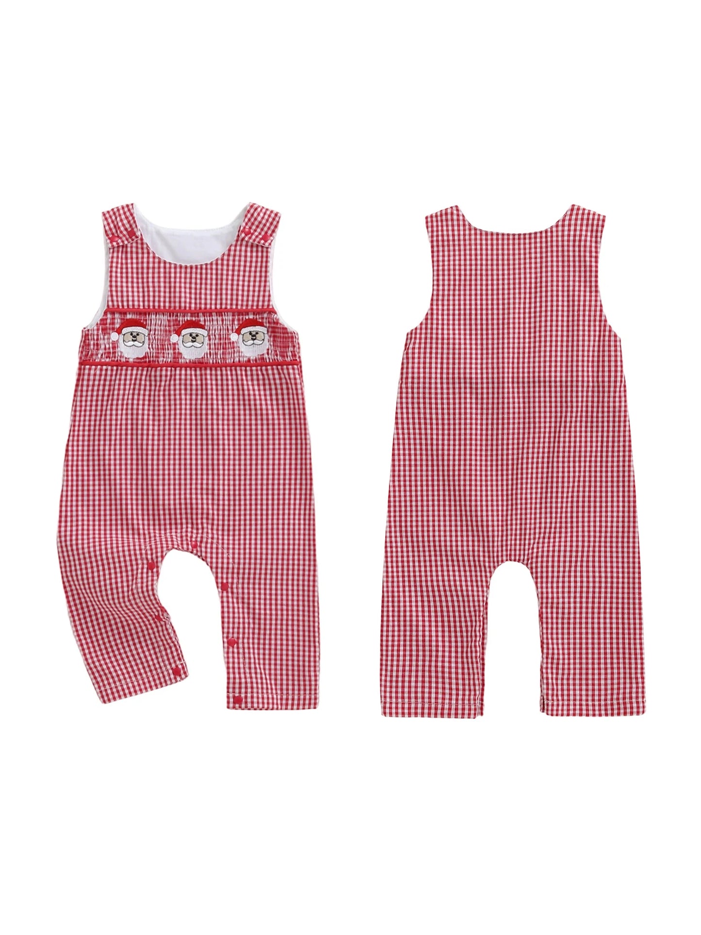 Lovely Baby Christmas Romper - Sleeveless Santa Claus Embroidery Jumpsuit (0-24M)