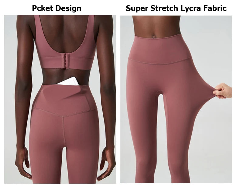 Women's Two Pieces Fitness Yoga Gym Breathable Workout Running Sportswear Set