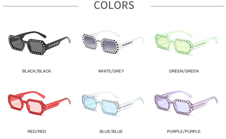 Rhinestone Fashion Sunglasses - UV400 Protection for Women & Men