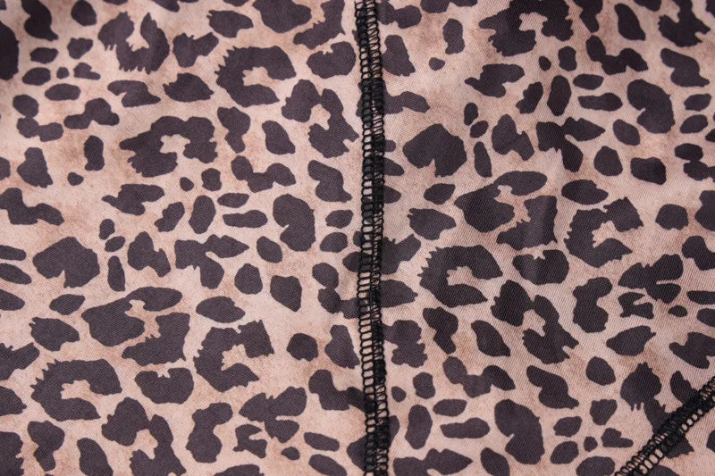 Leopard V Neck Backless Halter Bodycon Jumpsuit