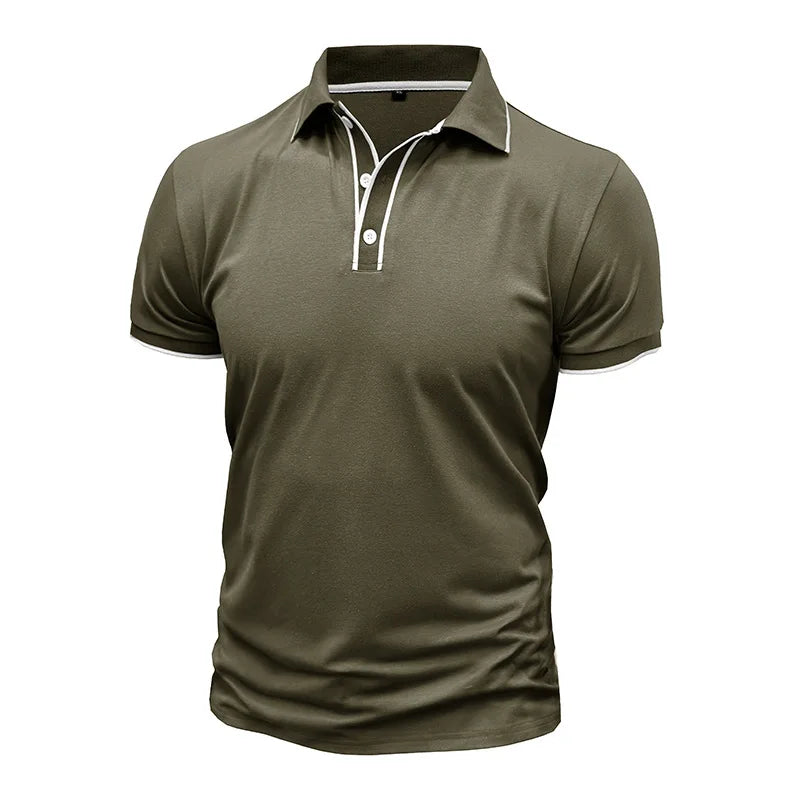 Men's Summer Smart Casual Turn Down Collar Short Sleeve Polo Shirt