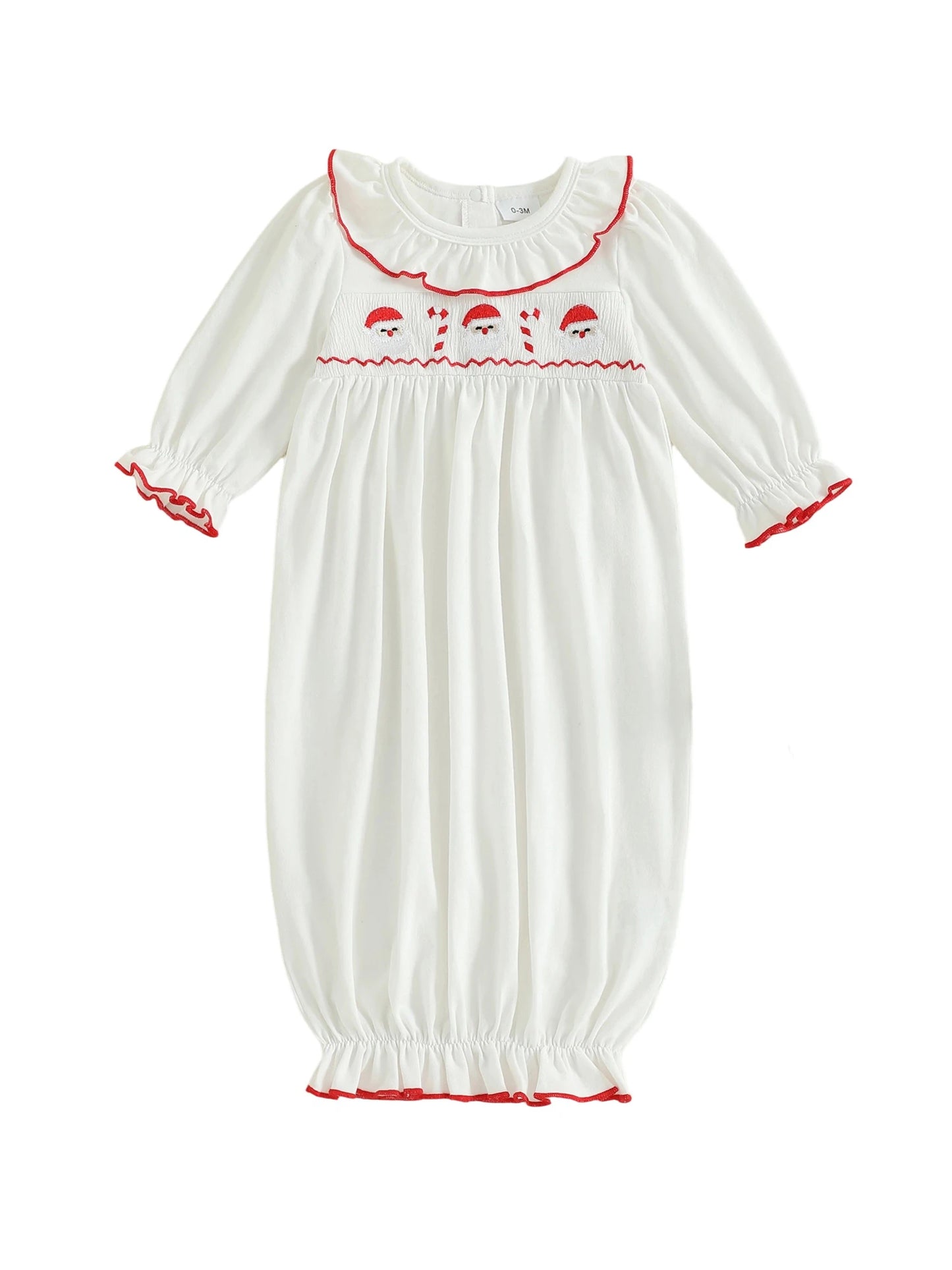 Newborn Baby Christmas Romper - Embroidery Long Sleeve Autumn Winter Set (0-3M)