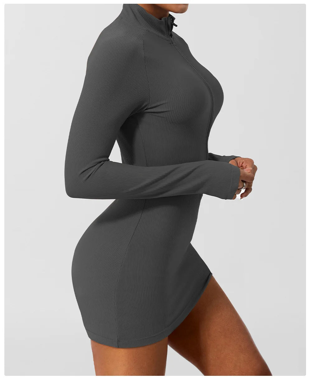 Women's Summer Yoga Slim Fit Ribbed Fabric Gym Breathable Quick Dry Tennis Sportswear Skirt