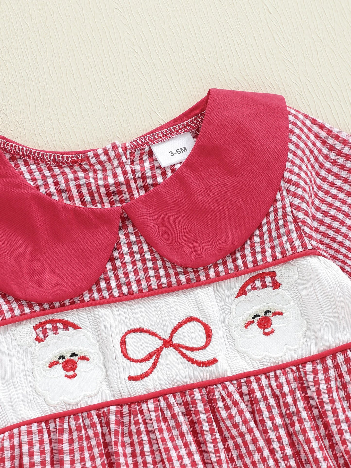 Baby Girls' Christmas Outfit Set - Long Sleeve Plaid Top & Lantern Shorts 2 Piece