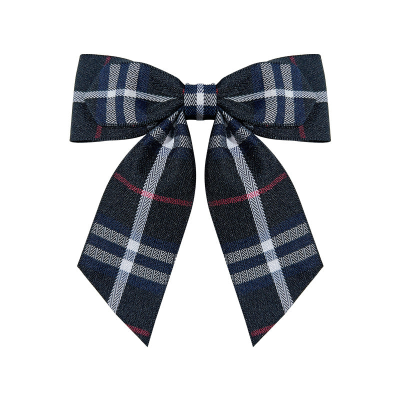 Fabric Plaid Bow Tie Brooch - Vintage British Style Corsage Accessory