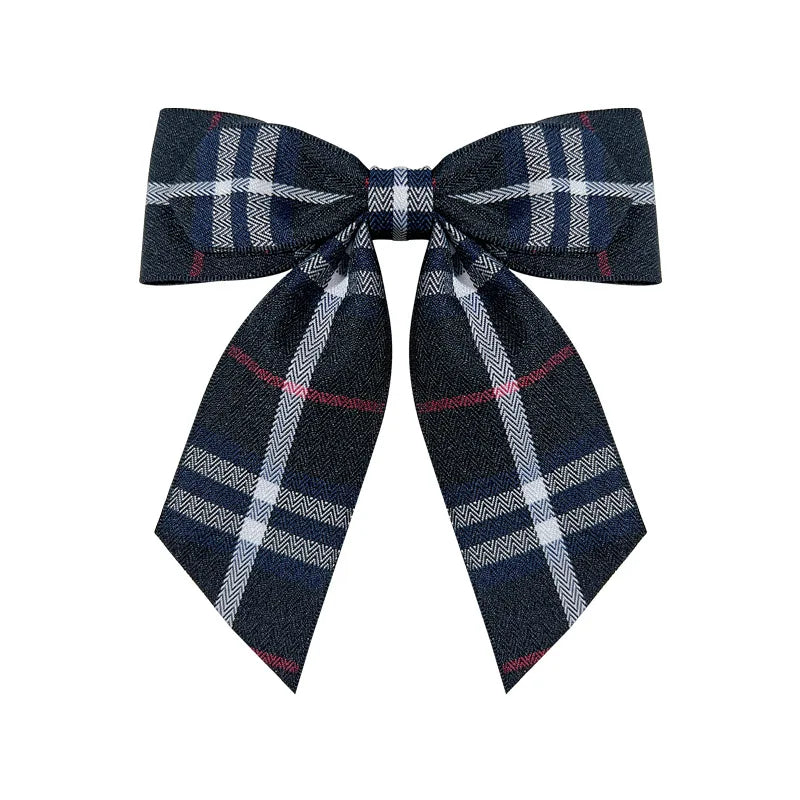 Fabric Plaid Bow Tie Brooch - Vintage British Style Corsage Accessory