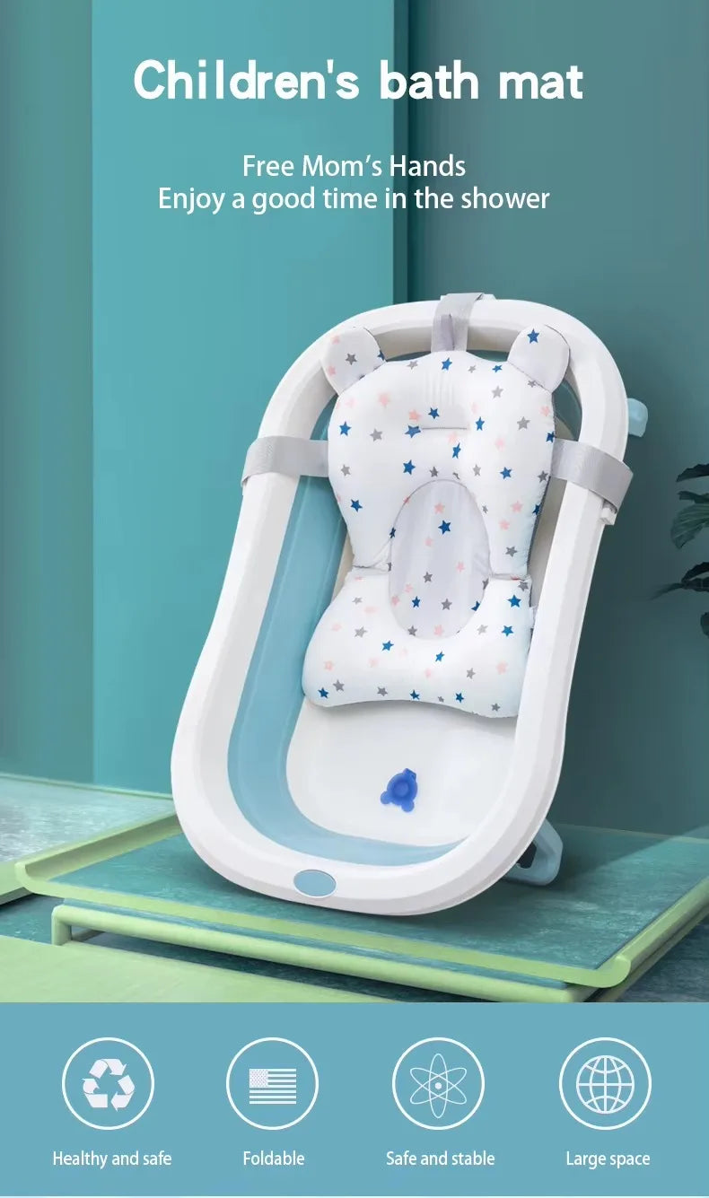 Baby Bathtub Pad - Adjustable Bath Support Seat for Newborn Bathing