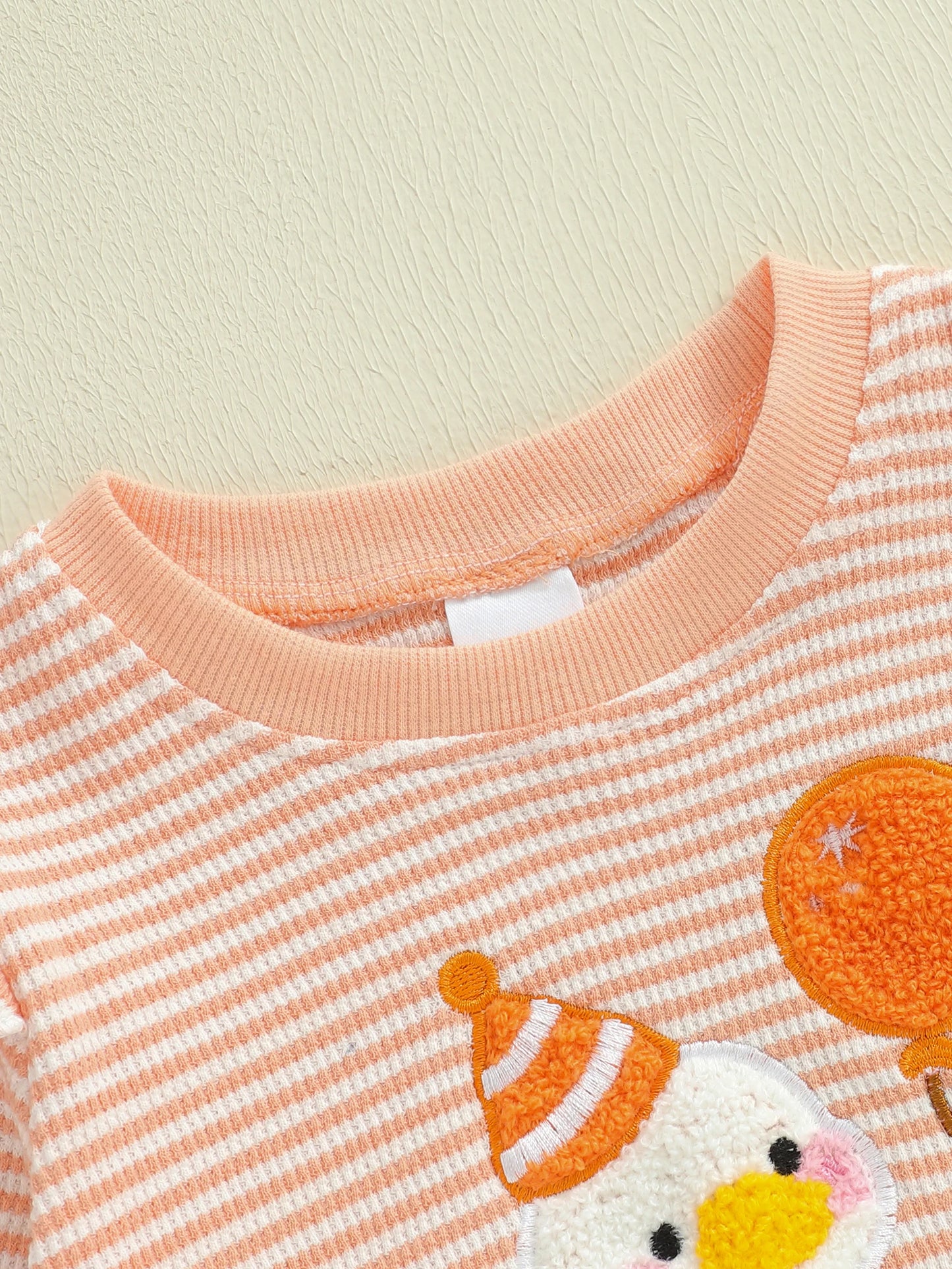 Baby Girls Goose Embroidered Striped Outfit Set (0-4Y)