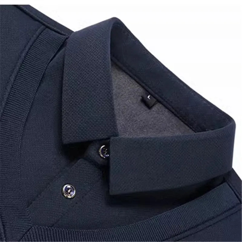Men's Fleece Smart Casual Knitted Long Sleeve T-shirt