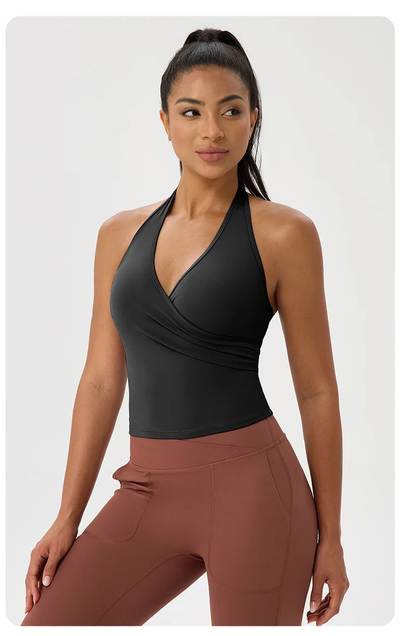 Women's Sleeveless Fitness Yoga Top - Breathable Quick Dry Summer Gym Vest