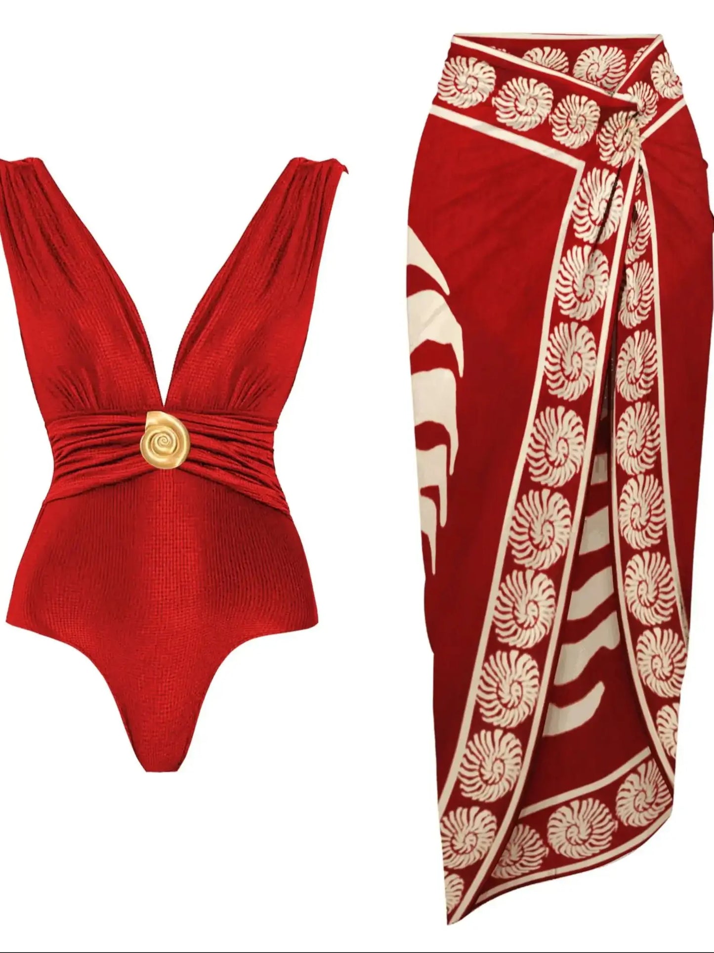 Women's Two Piece Set Skirt Set V Neck Cut Out Sleeveless Slimming Bustier Skirt Beach Skirt