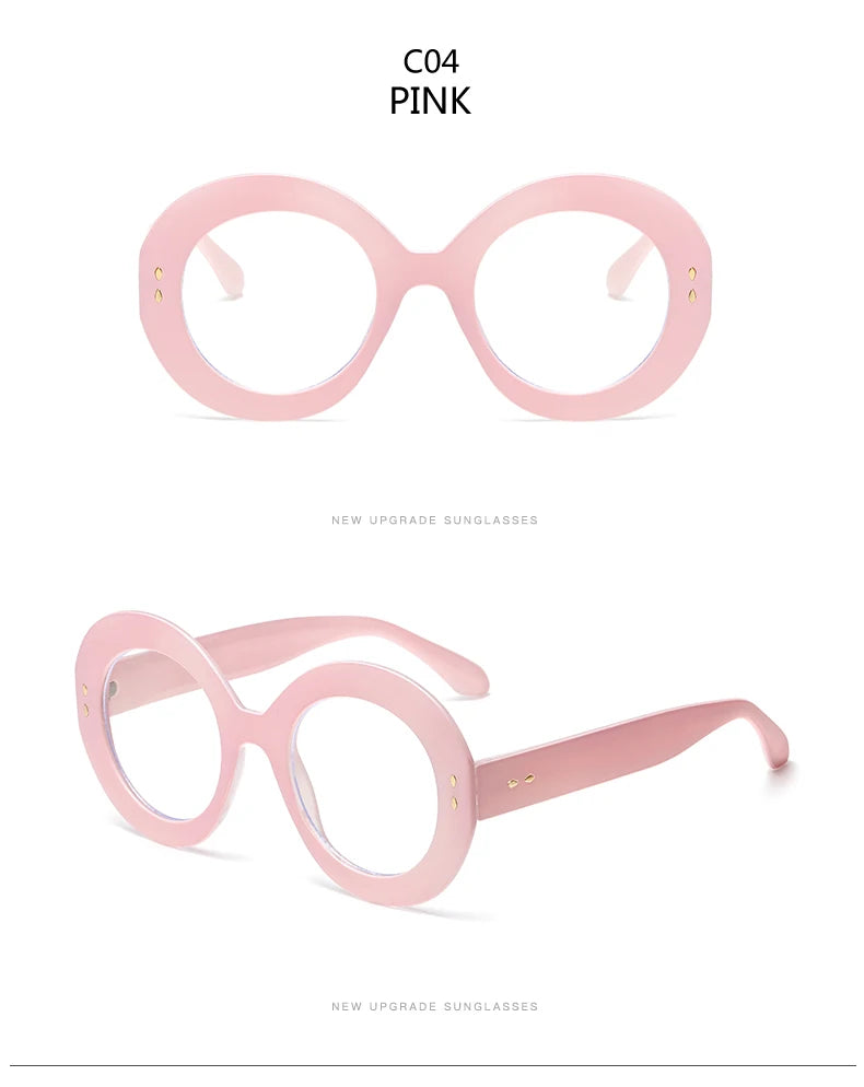Vintage Oval Fashion Glasses Frame - Women's Retro Anti-Blue Light Eyewear Optical Frames