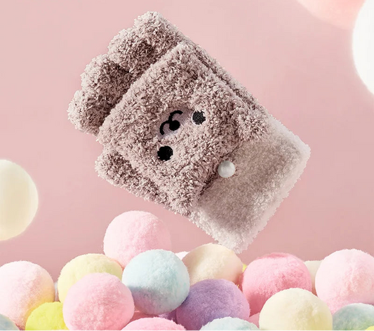 Cute Animal Plush Fingerless Gloves - Touchscreen Winter Warm Accessories