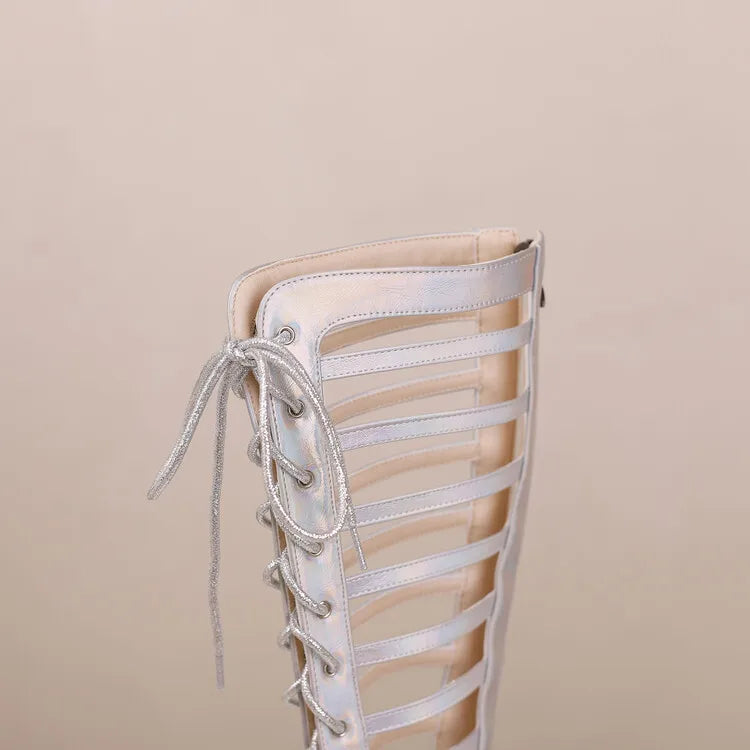 Women's Zipper Waterproof Platform Summer Knee Length Boots
