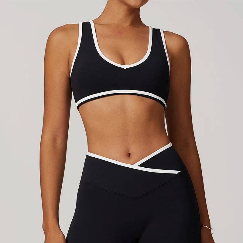 Women’s Casual Yoga Top Running Underwear Breathable Workout Brassiere Fitness Quick-Dry Gym Push up Sports Bra
