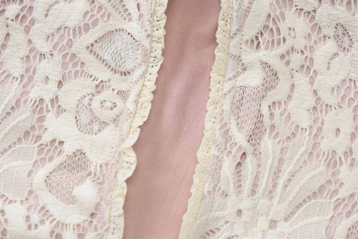 Women's Lace Hollow Mini High Waist Hip Wrap Party Long Sleeve Elegant Dress
