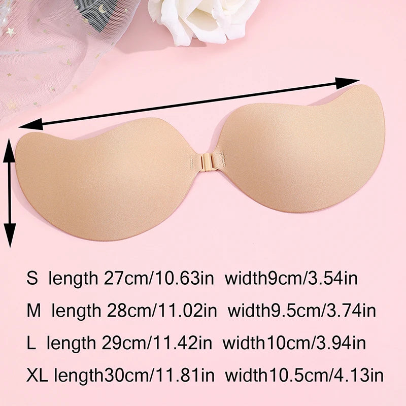 Invisible Push-Up Bra Set - Strapless Seamless Adhesive Bralettes (2 Pairs)