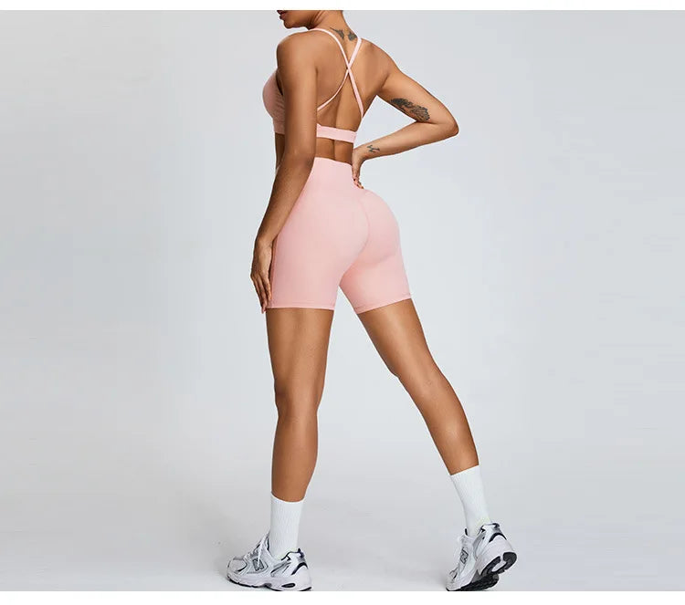 Women's Seamless Buttock Lift Sports Shorts  Running Scrunch Workout Yoga High Waist Gym Shorts
