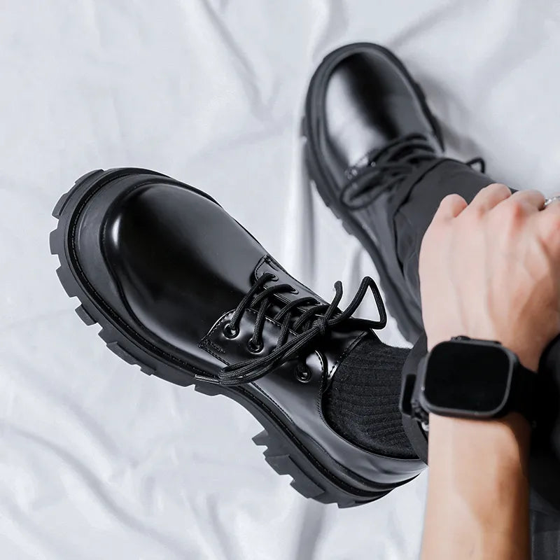 Men's Patent Leather Lace-Up Shoes