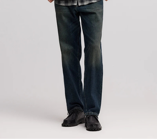 Vintage Loose Fit Jacquard Straight Leg Jeans - Men's Fashion Denim