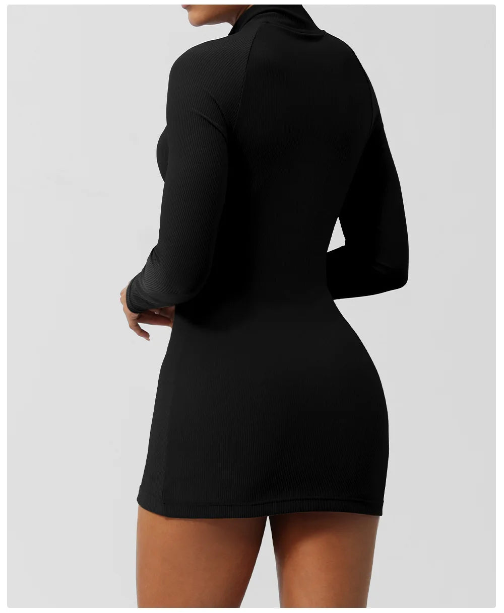 Women's Summer Yoga Slim Fit Ribbed Fabric Gym Breathable Quick Dry Tennis Sportswear Skirt